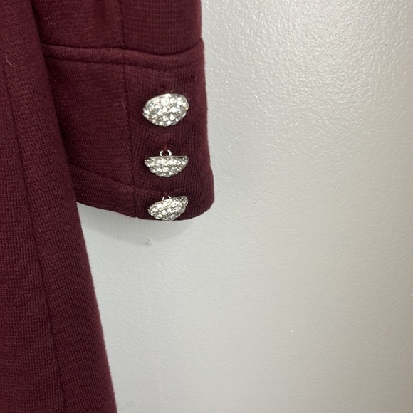 J Crew Burgundy Snap Closure Dress Coat - Picture 7 of 10